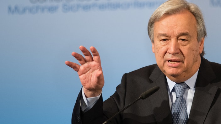 UN-Generalsekretär António Guterres spricht während einer Konferenz