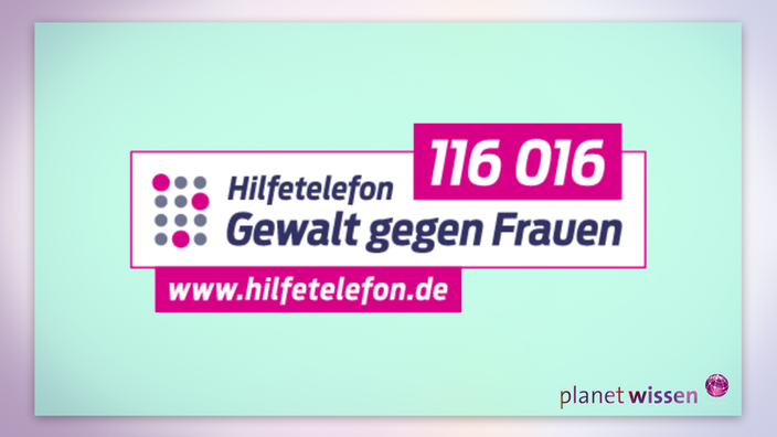 Grafik mit Schrift: Die Nummer des Hilfetelefons bei Gewalt gegen Frauen ist die 116016.