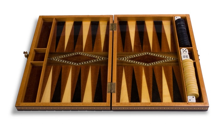 Backgammon-Spielfeld.