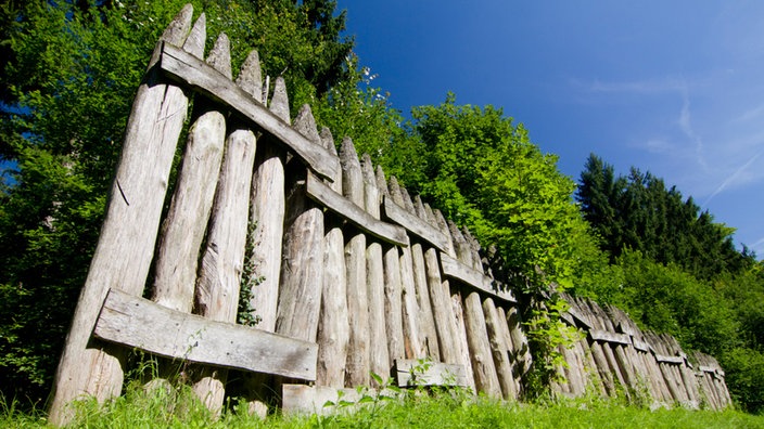 Zaun aus hölzernen Palisaden