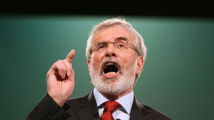 Der Politiker Gerry Adams bei einer Rede