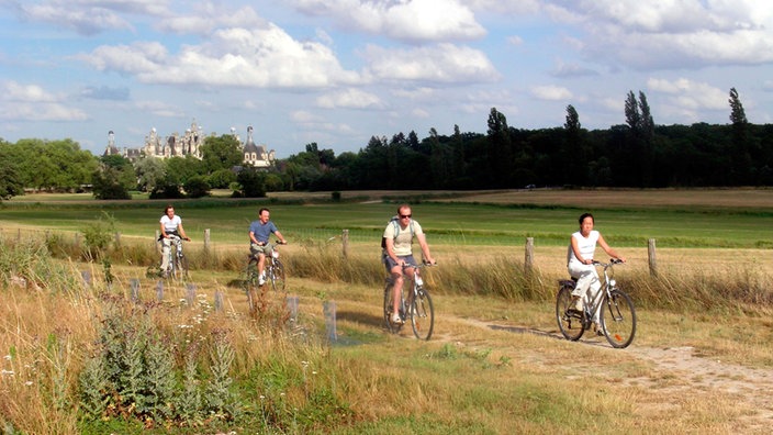 Radfahrer an der Loire